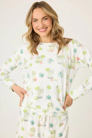 PJ Salvage - Lime & Sunshine Long Sleeve Top / Ivory