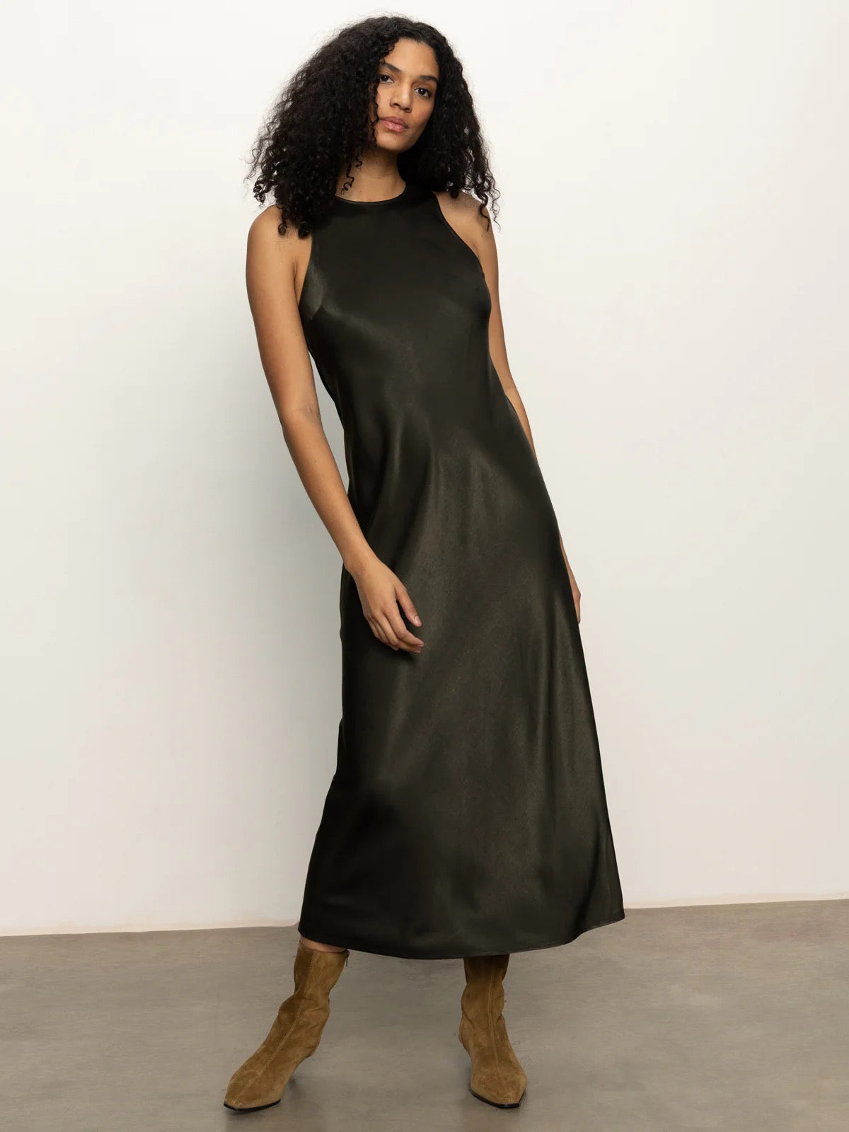 Sanctuary - Everyday Satin Dress / Black Olive