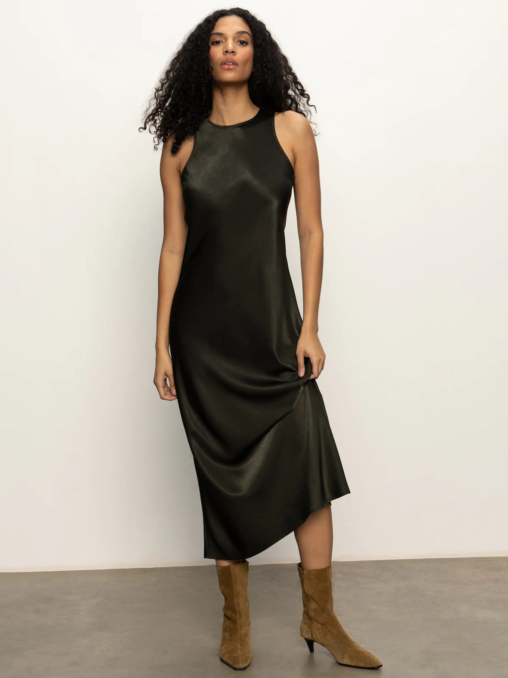 Sanctuary - Everyday Satin Dress / Black Olive