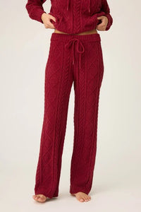 PJ Salvage - Cozy Chenille Cable Knit Pant / Port