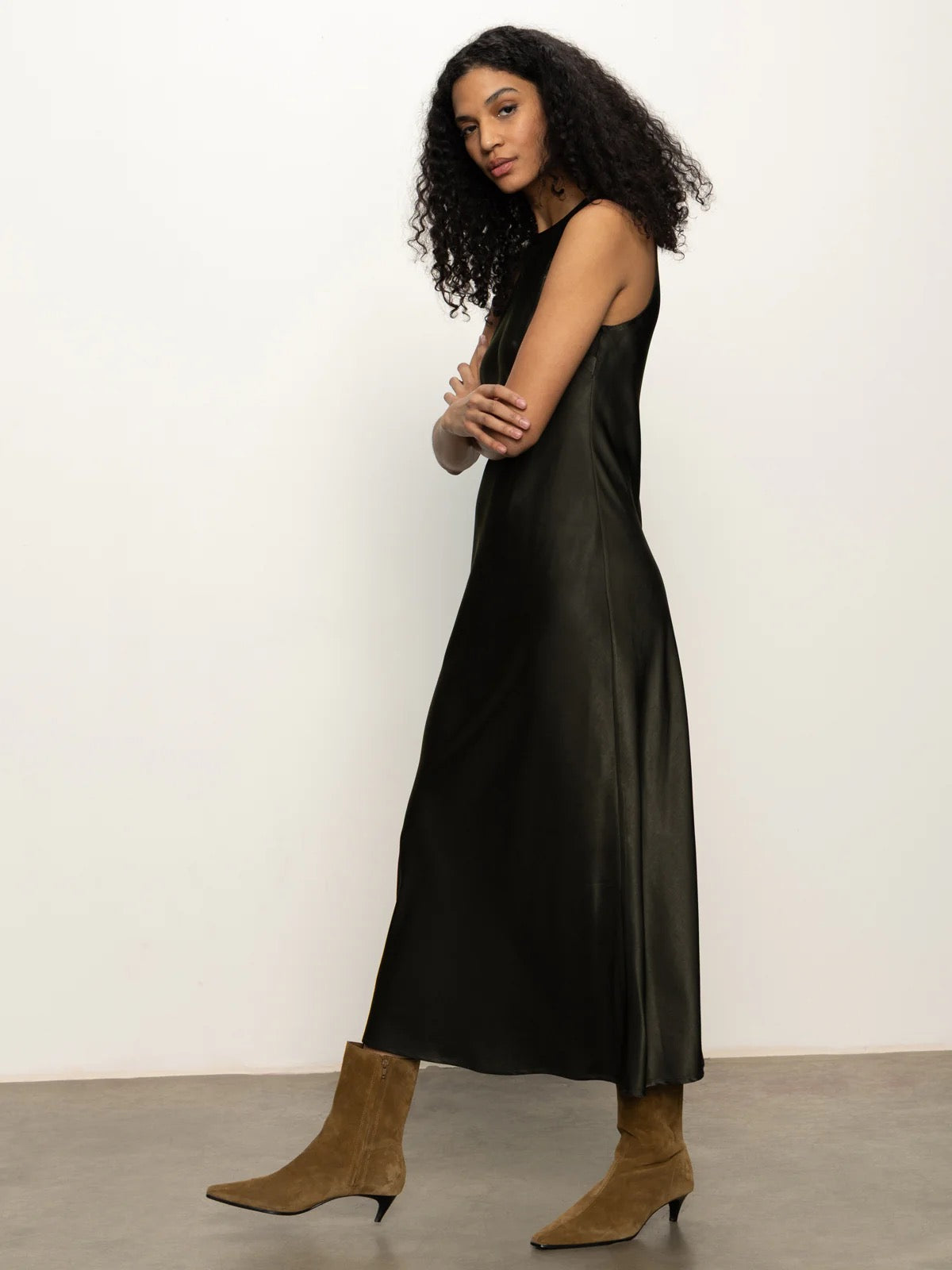 Sanctuary - Everyday Satin Dress / Black Olive