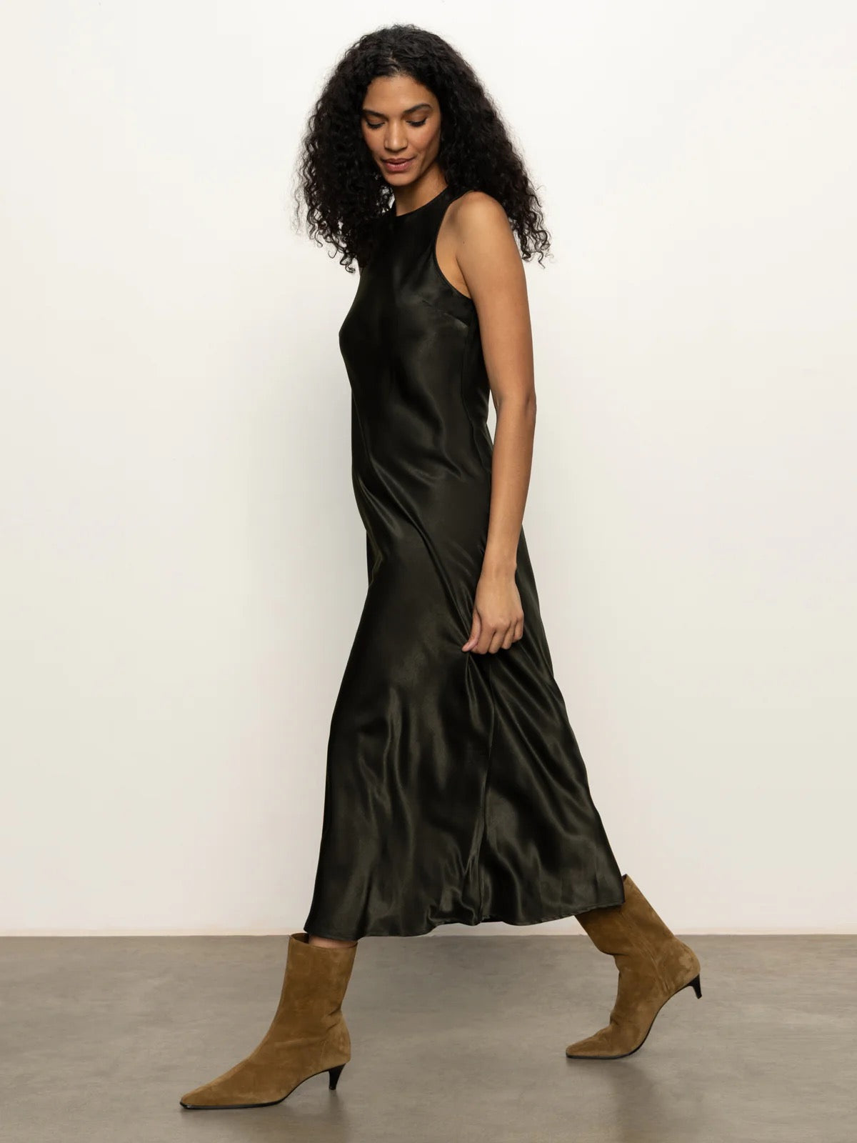 Sanctuary - Everyday Satin Dress / Black Olive