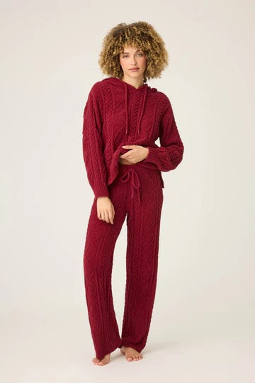 PJ Salvage - Cozy Chenille Cable Knit Pant / Port