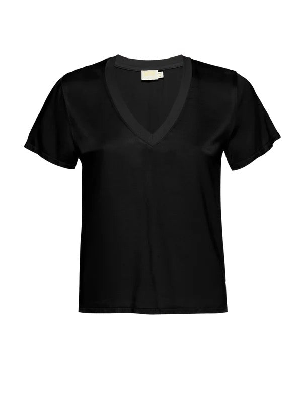 Nation - June Sateen V-Neck / Black