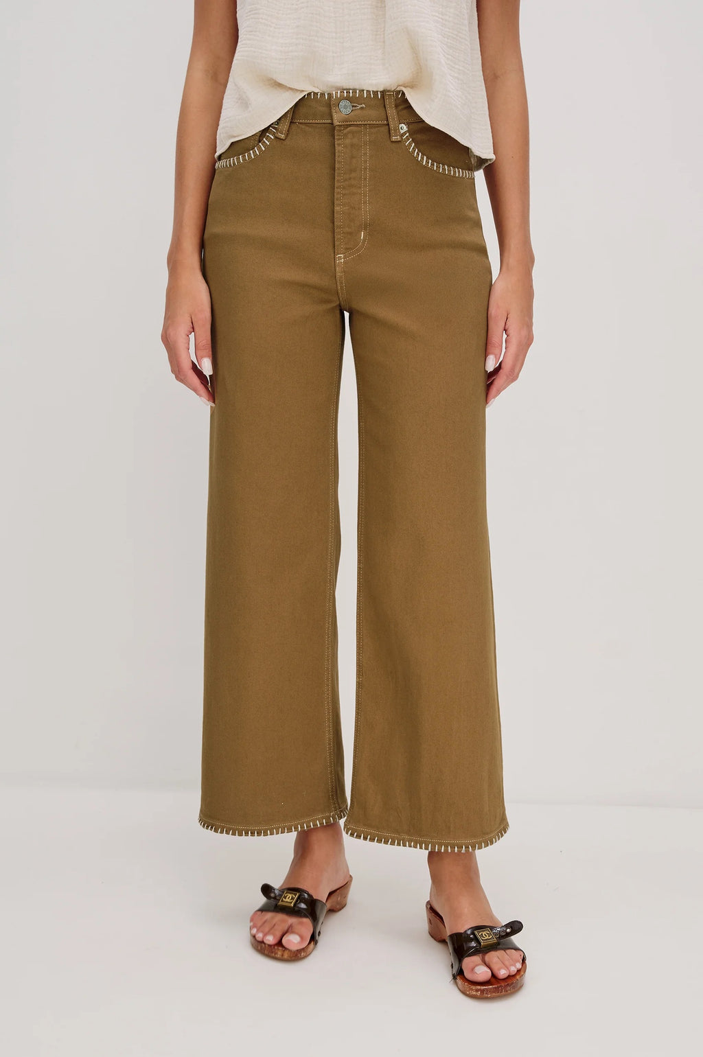 Rails - Getty Crop Pant / Safari Embroidered
