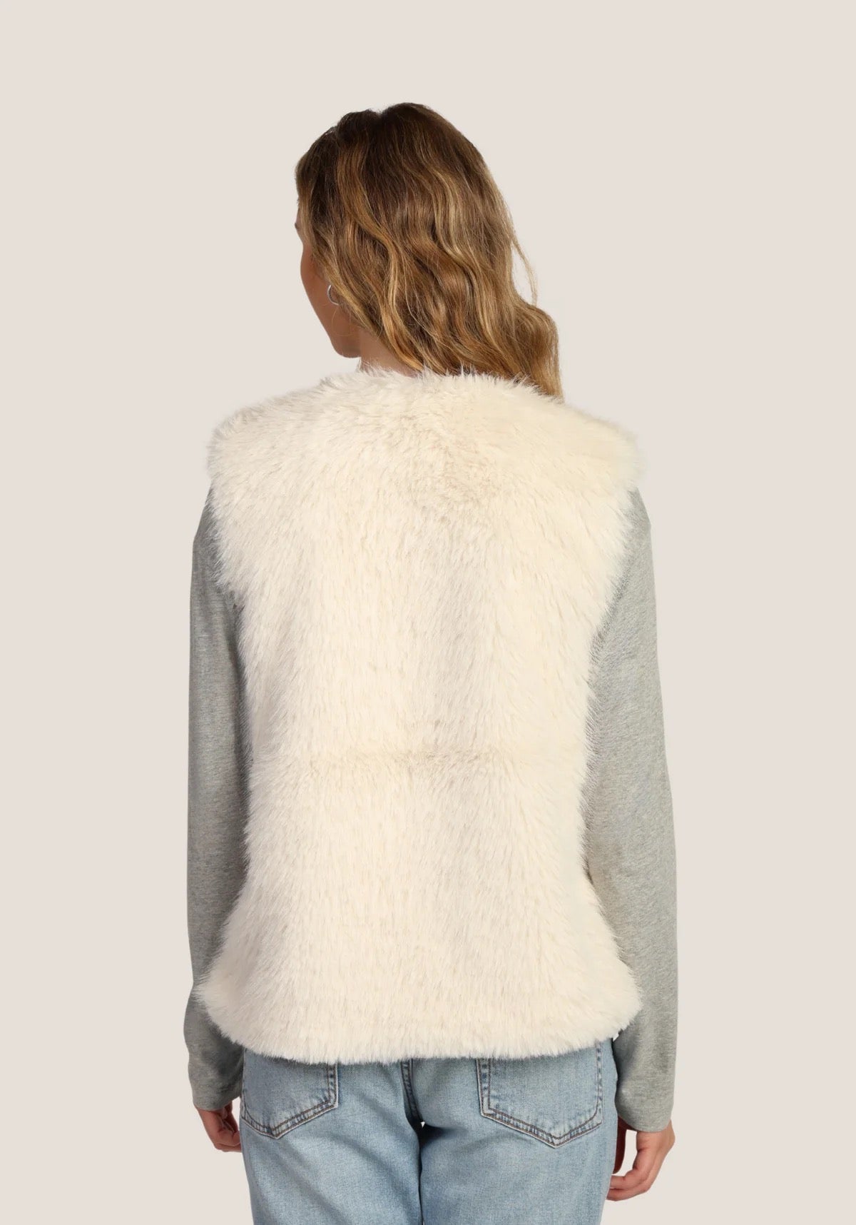 Dylan - Ava Vest Faux Fur Vest / Soft White