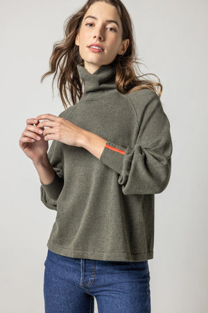 Lilla P - Snap Cuff Turtleneck Sweater