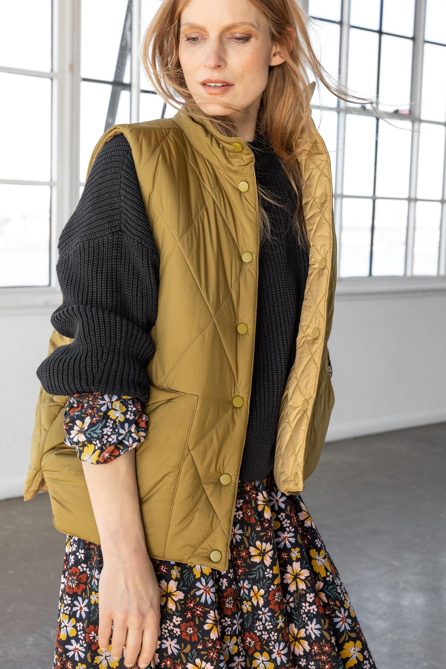 Lilla P - Reversible Snap Vest / Antique Gold