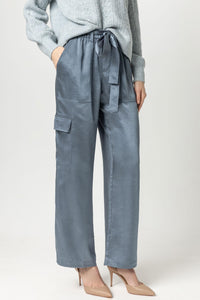 Lilla P - Satin Cargo Pant / Slate Blue