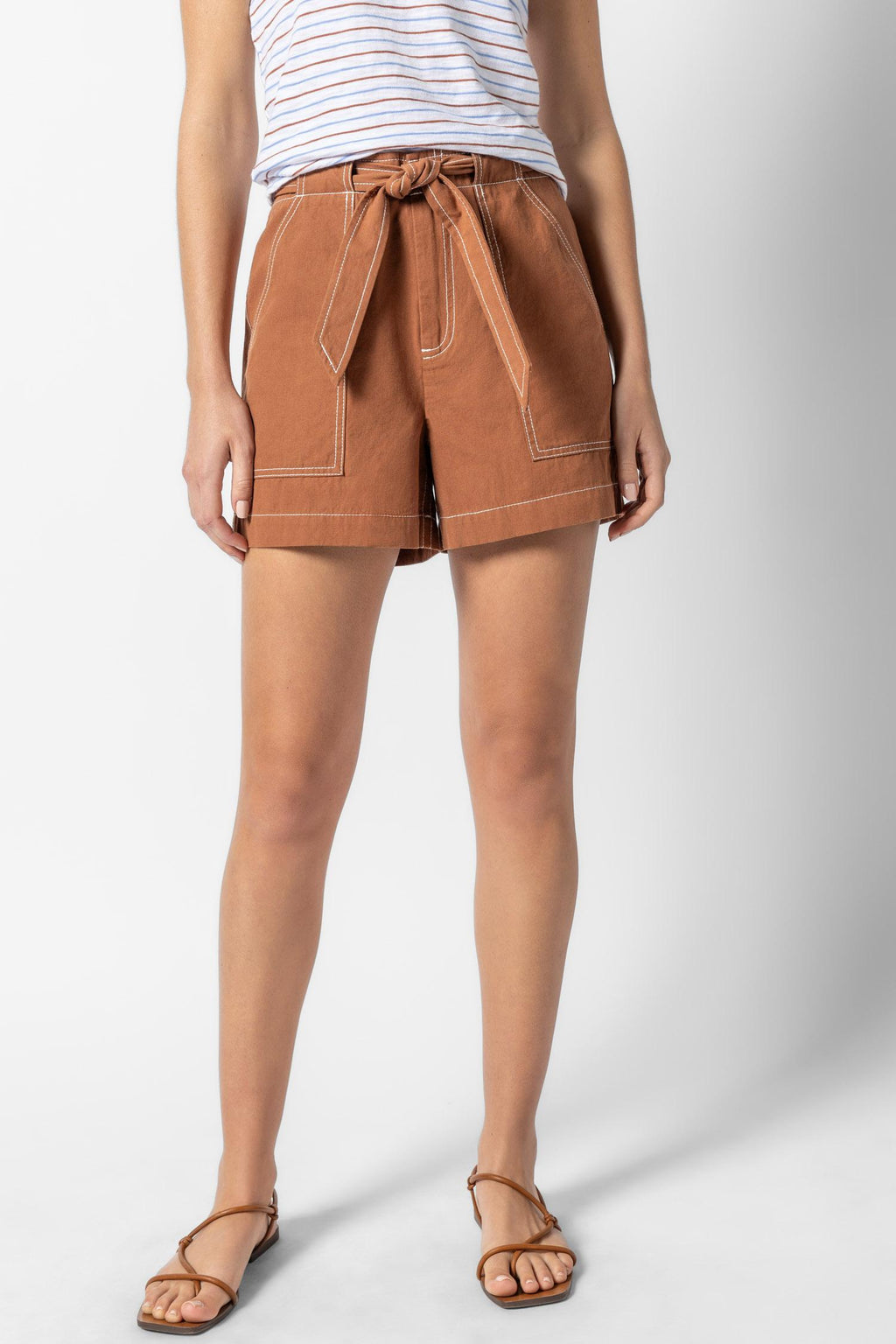 Lilla P - Belted Canvas Short / Bronze