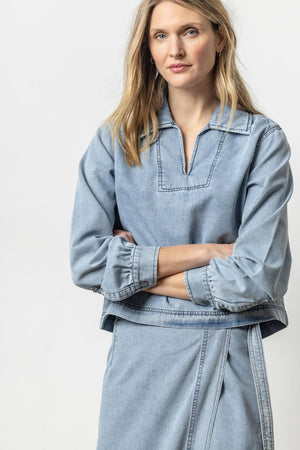 Lilla P - Denim Collared Shirt / Light Wash