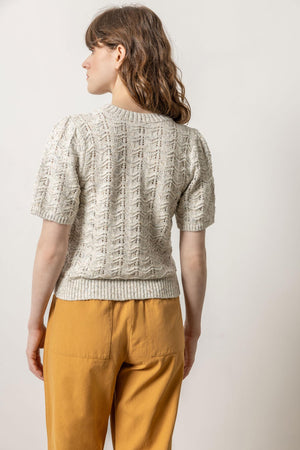 Lilla P - Short Sleeve Crewneck Sweater/Mist Marl