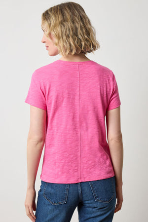 Lilla P - Short Sleeve Back Seam V-Neck / Rosebud