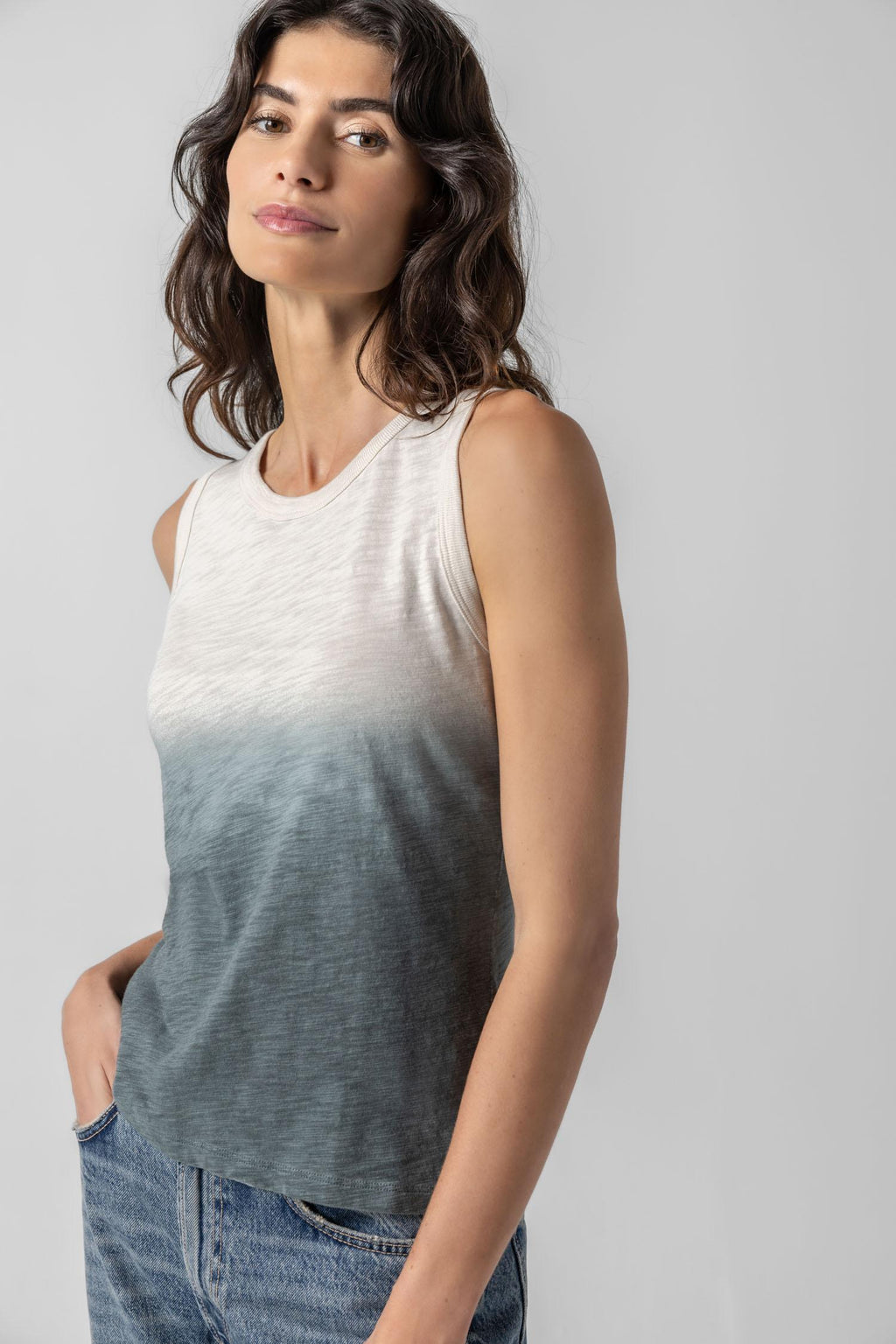 Lilla P -Ombre Back Seam Tank / Vine Ombre / FINAL SALE