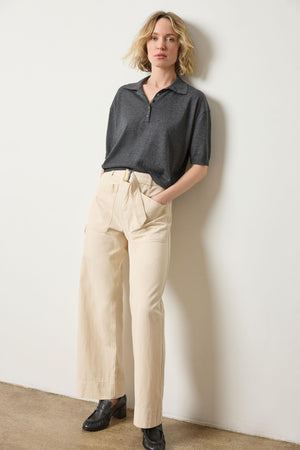 Lilla P - Drop Shoulder Polo Neck Sweater