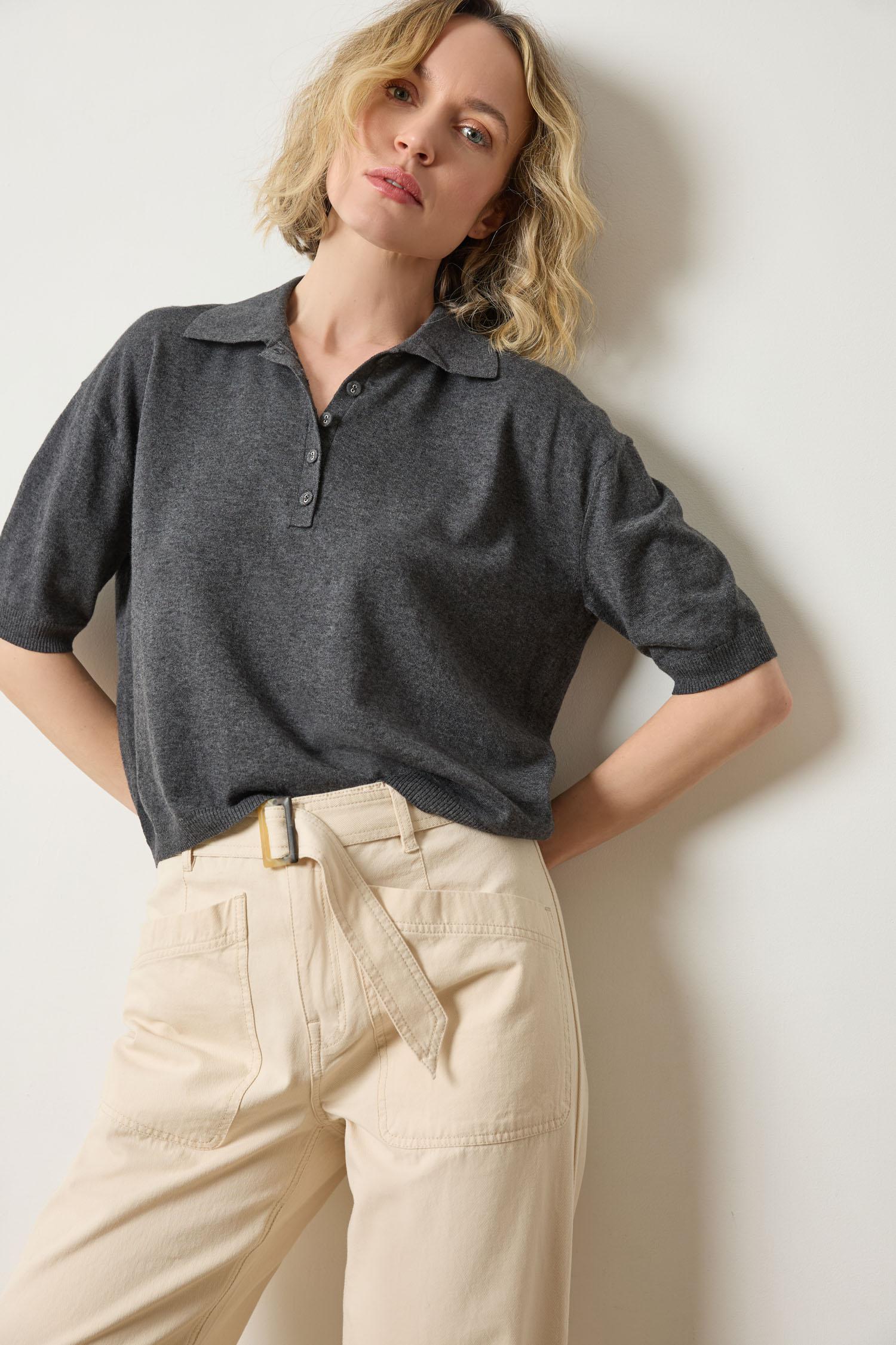 Lilla P - Drop Shoulder Polo Neck Sweater