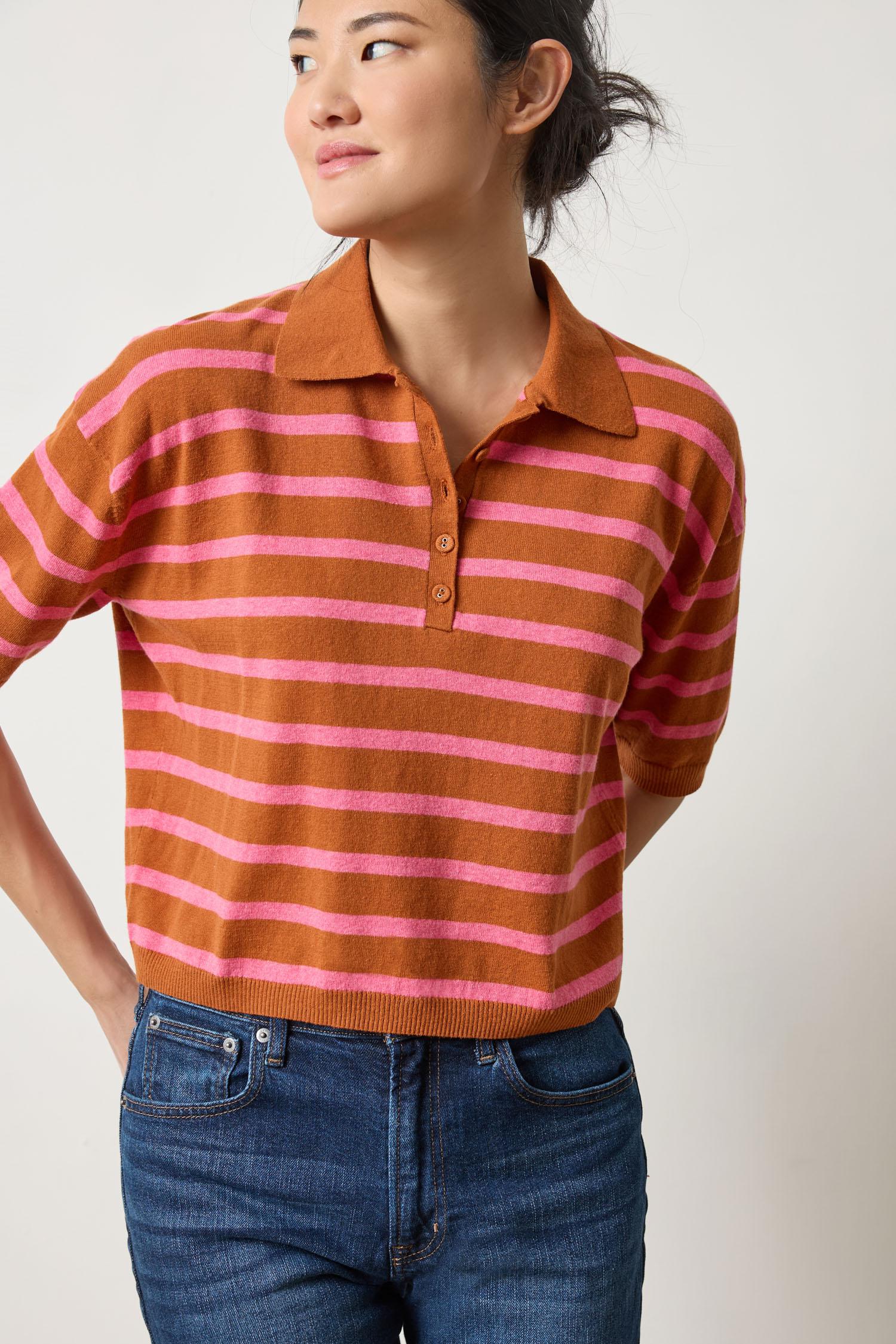 Lilla P - Drop Shoulder Polo Neck Sweater
