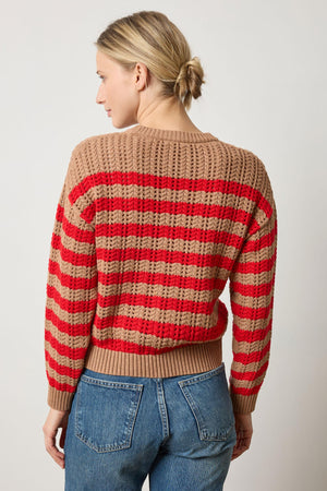 Lilla P - Stripe Stitch Sweater / Acorn and Scarlet
