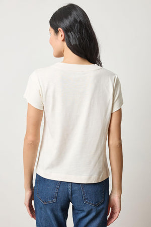 Lilla P - Relaxed Short Sleeve V- Neck / Talc
