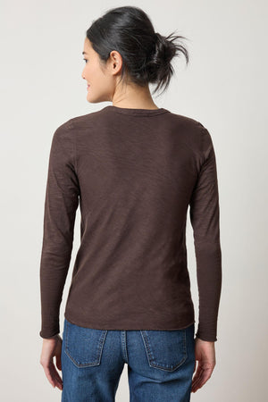 Lilla P - Long Sleeve Bias Crewneck / Espresso
