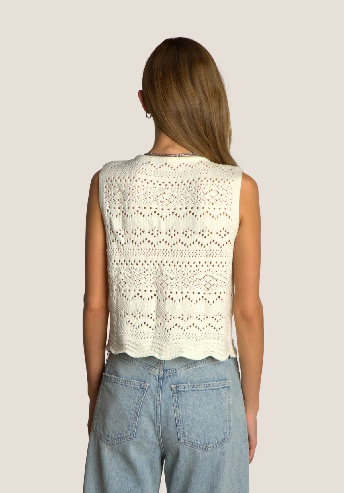 Dylan - Scallop Hem Crochet Sweater