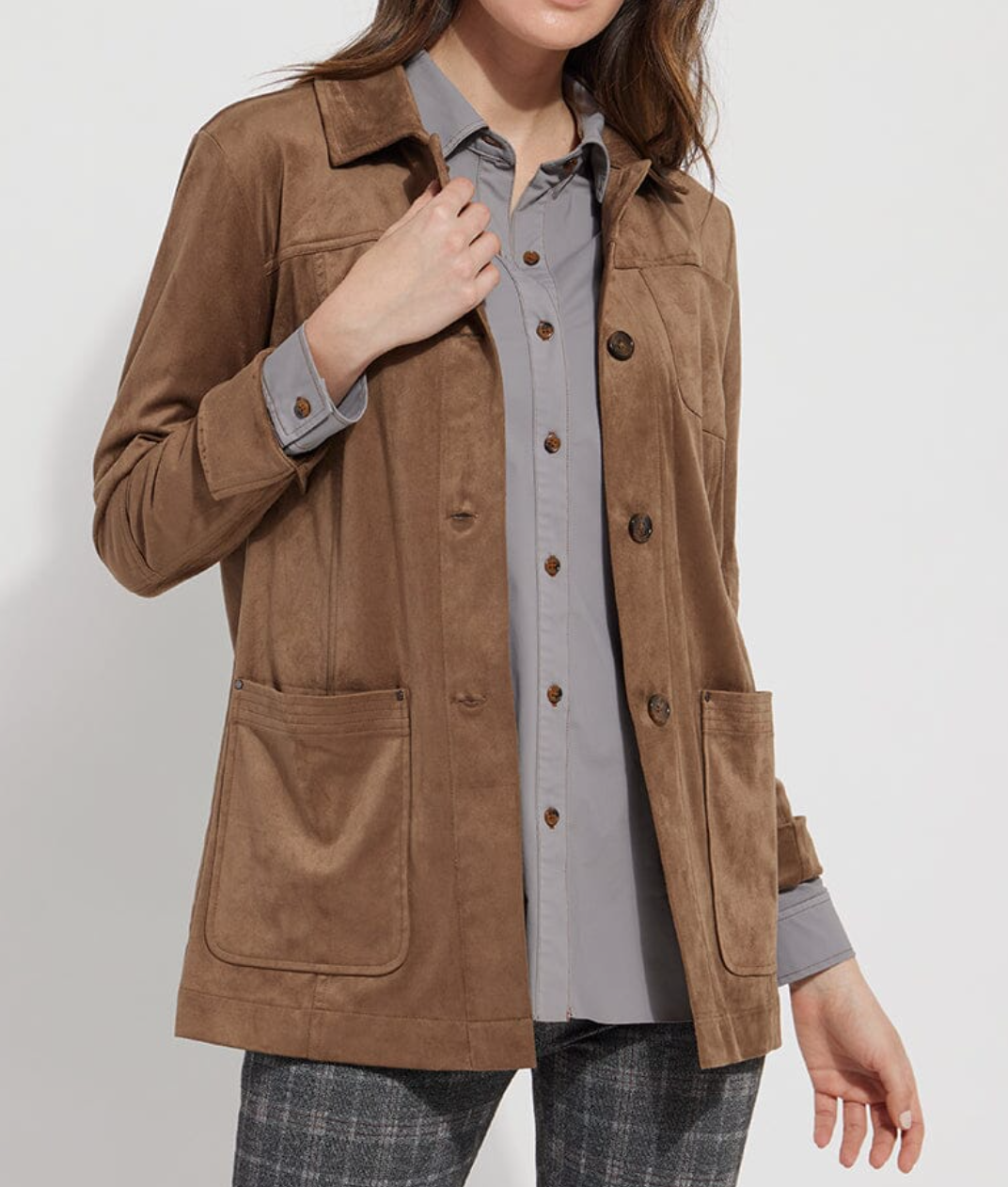 Lysse - Button Down Abigail Vegan Suede Jacket / Cold