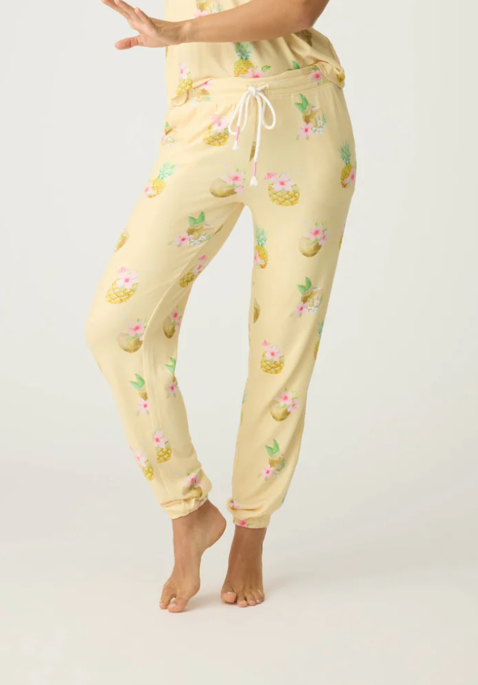 PJ Salvage - Aloha Hour Banded Pant / Pineapple