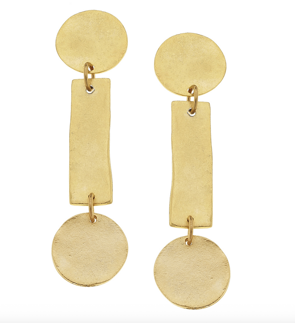 Susan Shaw - Rounds and Bar Earrings / Gold