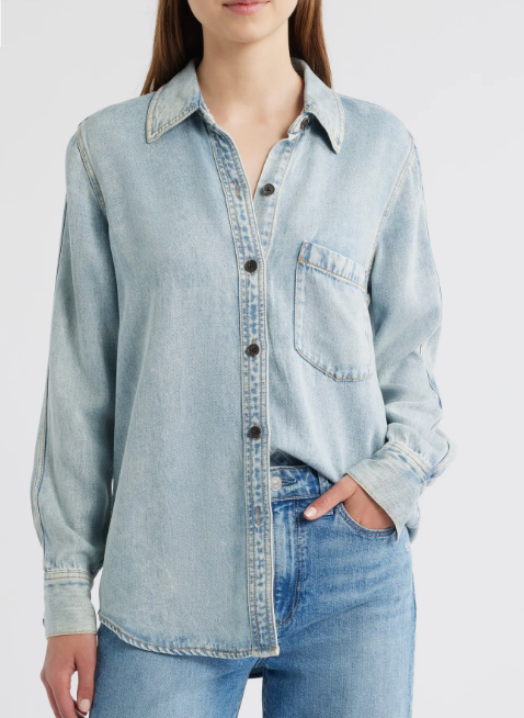 Rails - Atticus Shirt / Bleached Indigo