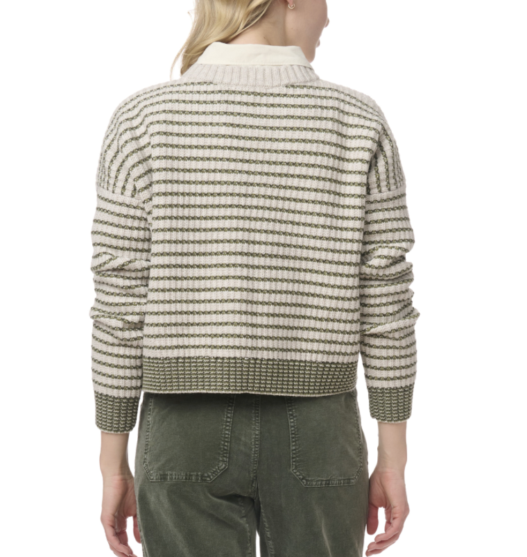 Splendid - Lucy Stripe Sweater / Green Spruce & Pale Oak