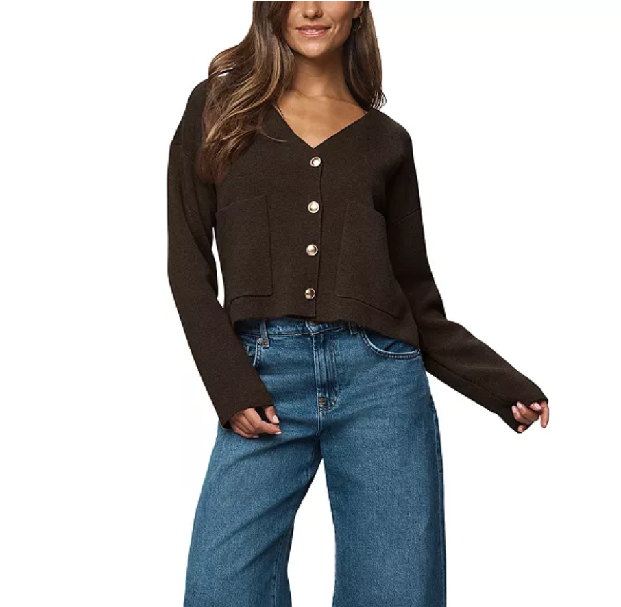 Splendid - Libby Cropped Cardi / Soft Chocolate