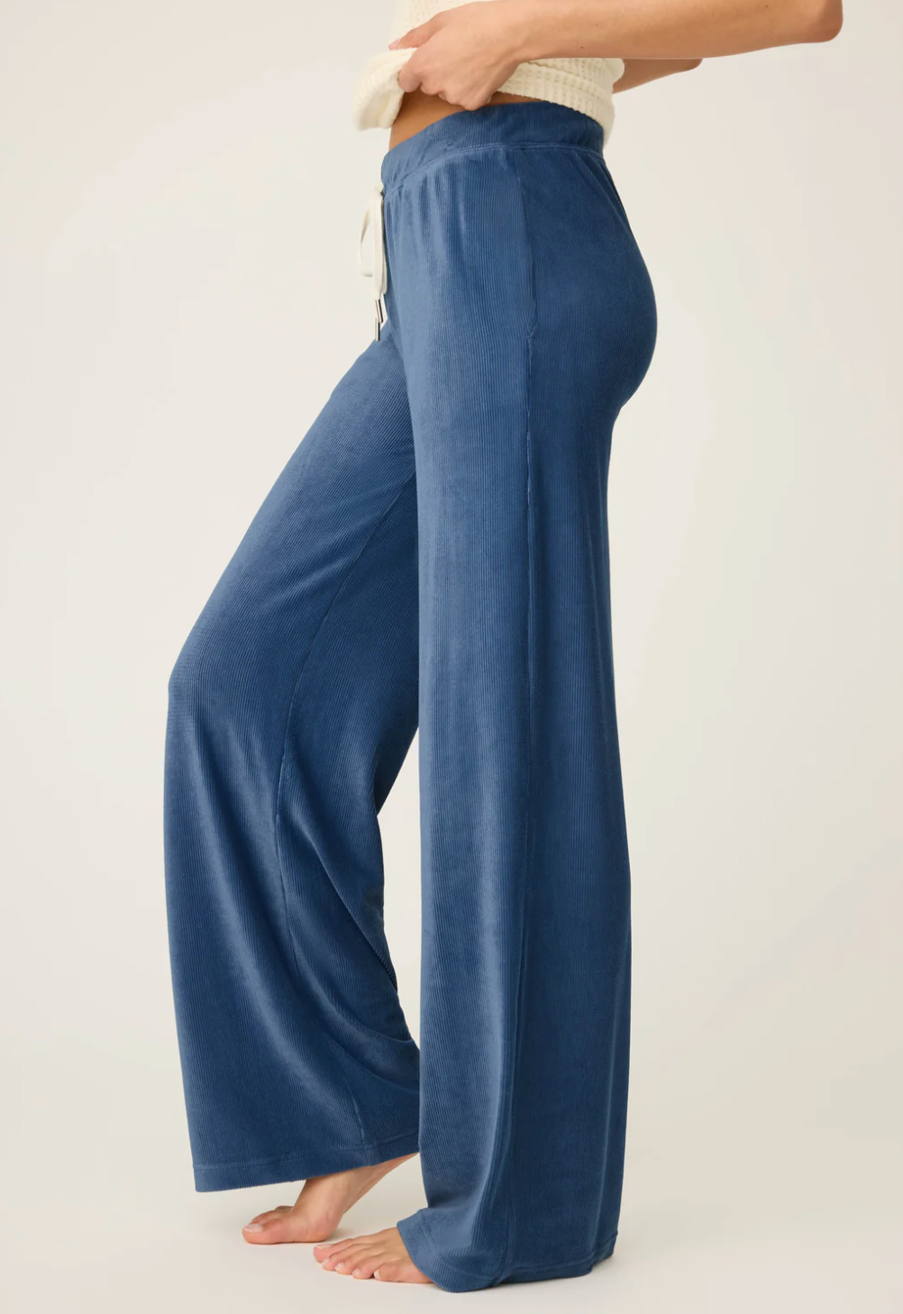 PJ Salvage - Craving Corduroy Harbor Open Leg Pants / Harbor