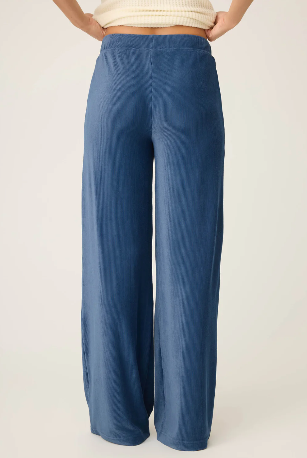 PJ Salvage - Craving Corduroy Harbor Open Leg Pants / Harbor