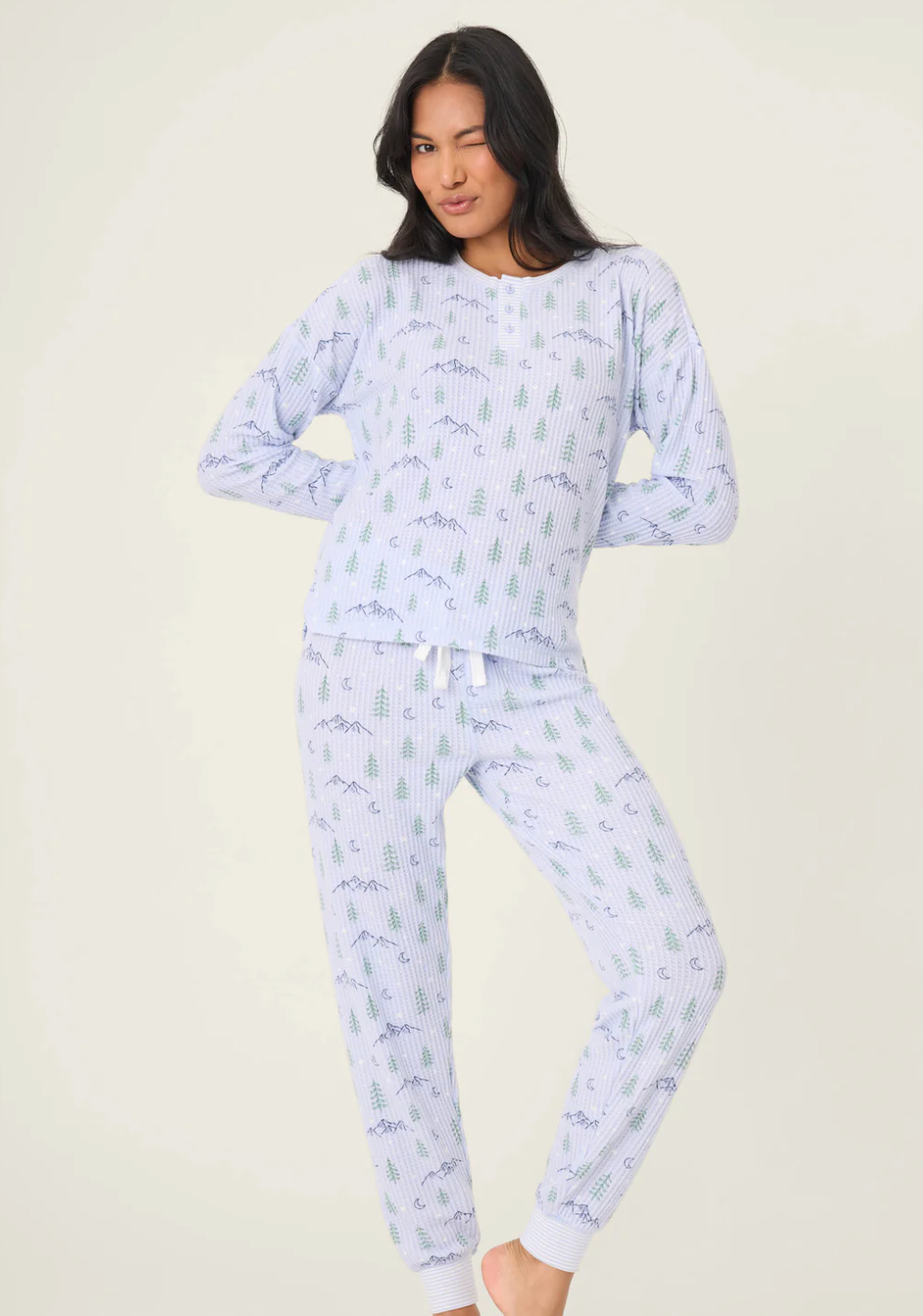 PJ Salvage - Ski Jammie Classics Mountain Dreams Print PJ Set