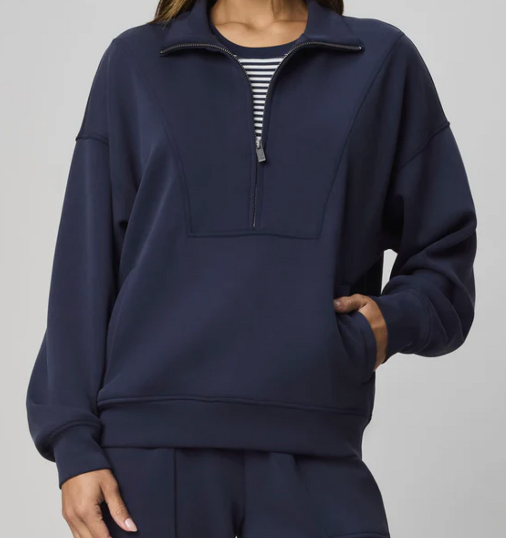 Splendid - Scubasoft Quarter-Zip Sweatshirt / Navy