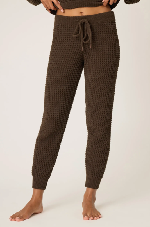 PJ Salvage -Chenille Waffle Banded Pants / Chocolate