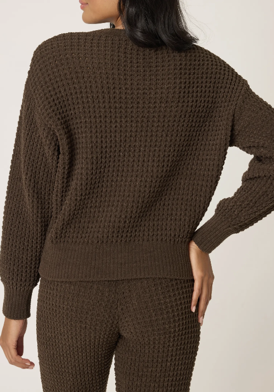 PJ Salvage -Chenille Waffle Top / Chocolate