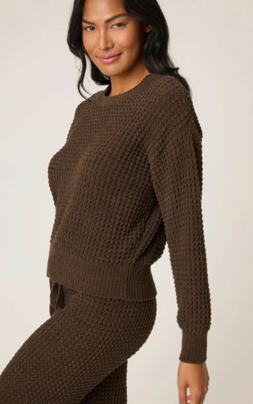 PJ Salvage -Chenille Waffle Top / Chocolate