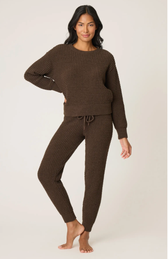 PJ Salvage -Chenille Waffle Top / Chocolate