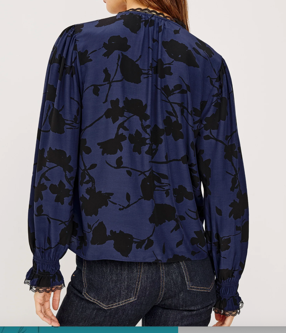 Rails - Magda Blouse / Navy Tossed Roses