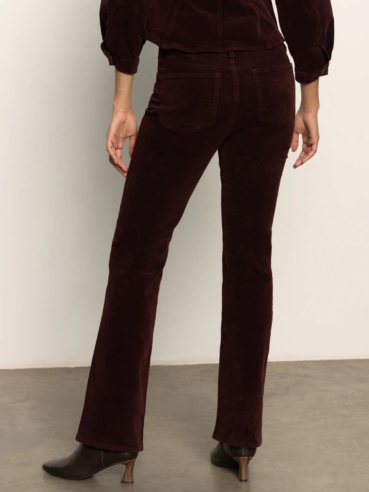 Sanctuary - Velveteen Brook Bootcut Pant / Dark Crimson