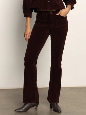 Sanctuary - Velveteen Brook Bootcut Pant / Dark Crimson