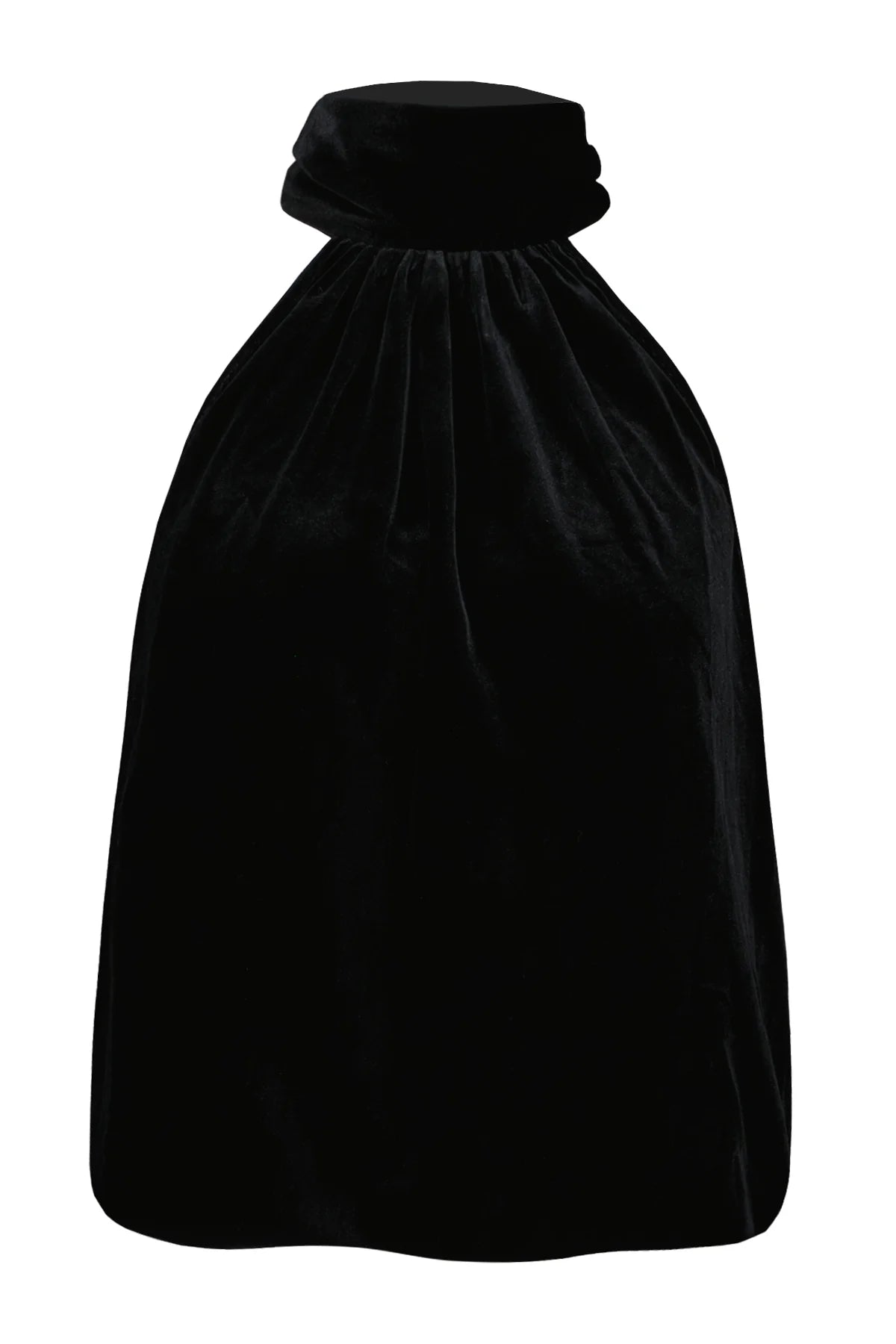 Bishop + Young - Luxe Velvet Bubble Hem Halter / Black