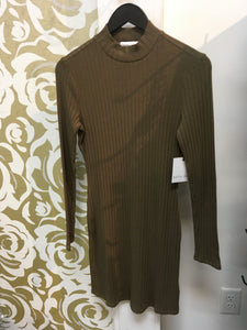 Bella Dahl - Mini Mock Neck Dress / Olive Bronze