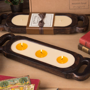 Himalayan Handmade Candles - Wooden candle Tray / Medium