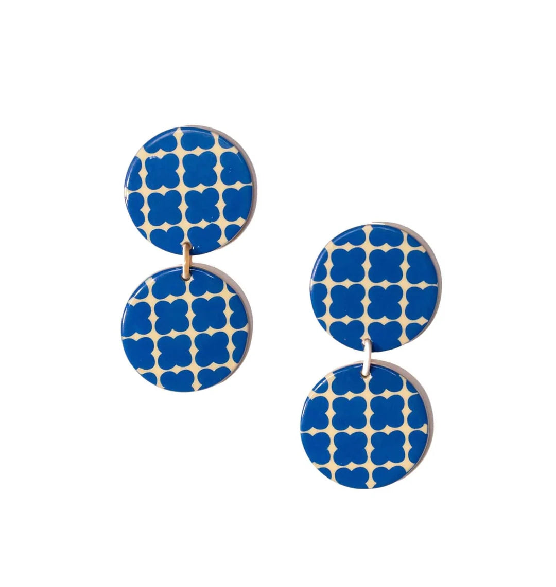 Sunshine Tienda - Blue Dot Double Dangle Earrings