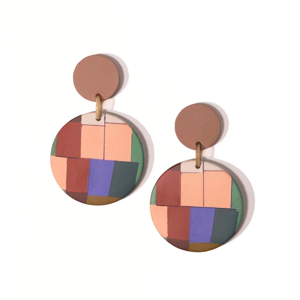 Sunshine Tienda - Rancher Circle Stripe Earrings