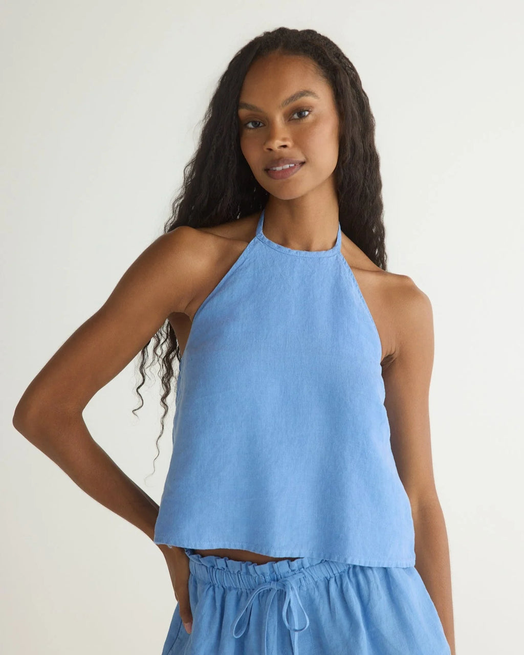 Bella Dahl - Tie Neck Halter Top / Riviera Blue / FINAL SALE