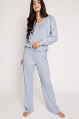 PJ Salvage - Top Checked Out Pant / Blue Mist