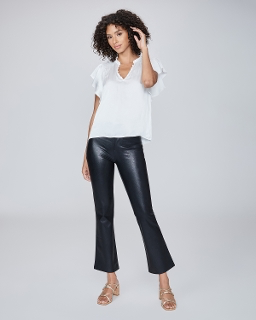 Paige - Claudine Ankle Flare / Black Vegan Leather